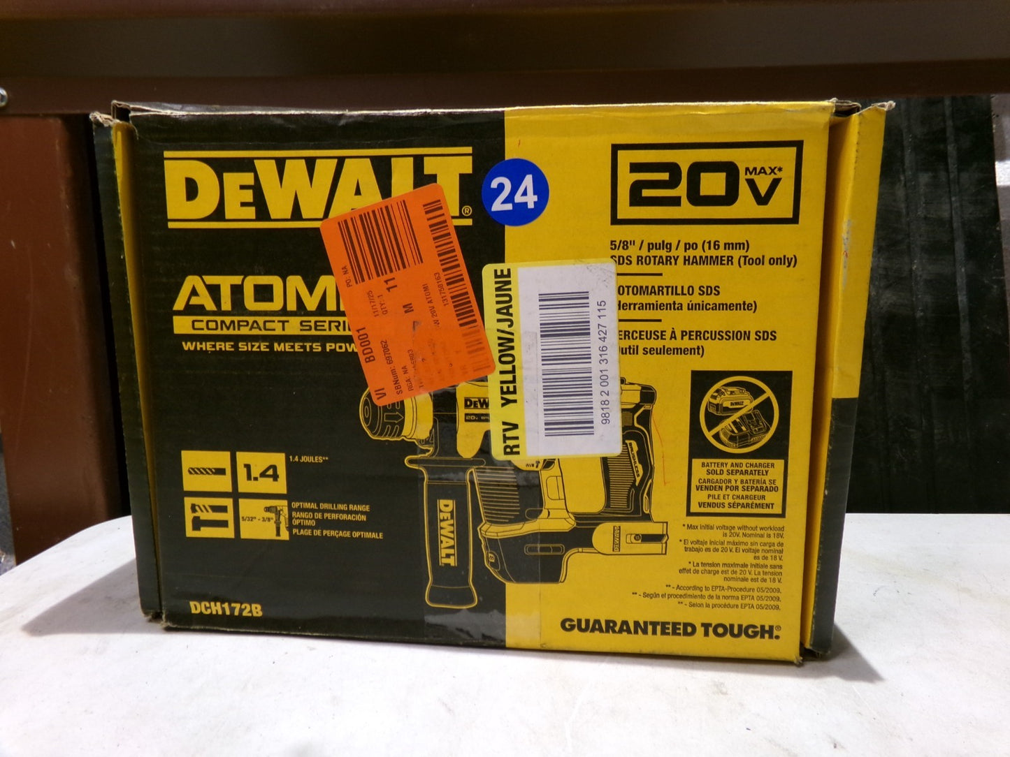 DEWALT DCH172B 20V Cordless Rotary Hammer Drill5