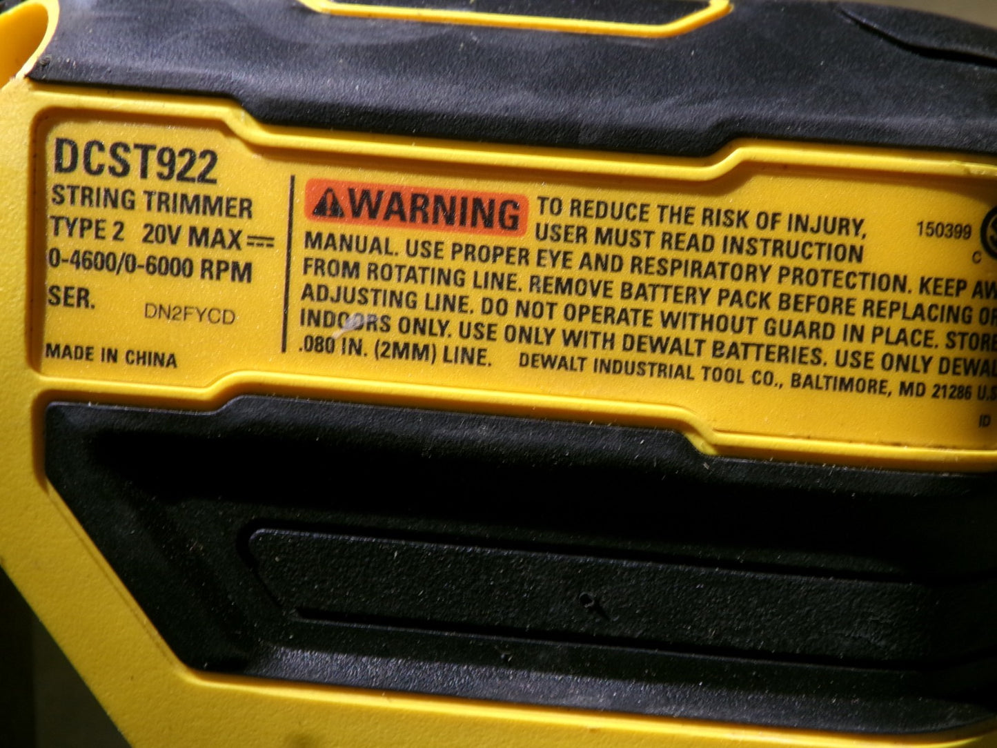 DeWalt DCST922B 20V Max Cordless 14in. Folding String Trimmer Tool Only4