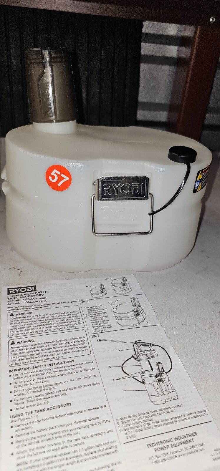 RYOBI ONE+ 18V Chemical Sprayer 1 Gal. Replacement Tank1