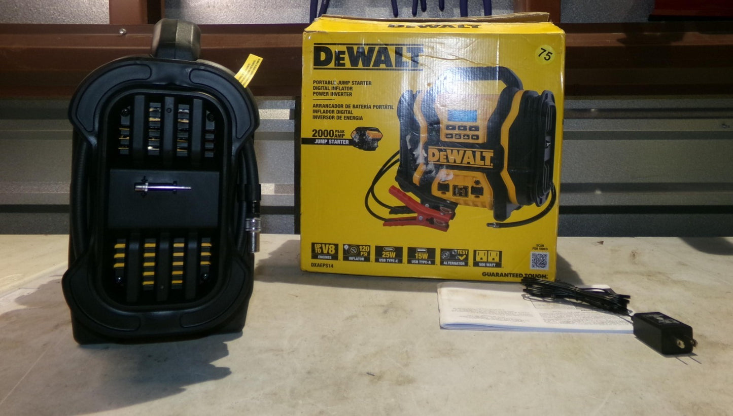 DEWALT DXAEPS14Type2 2000 Peak Battery Automotive Battery Booster Jump Starter3