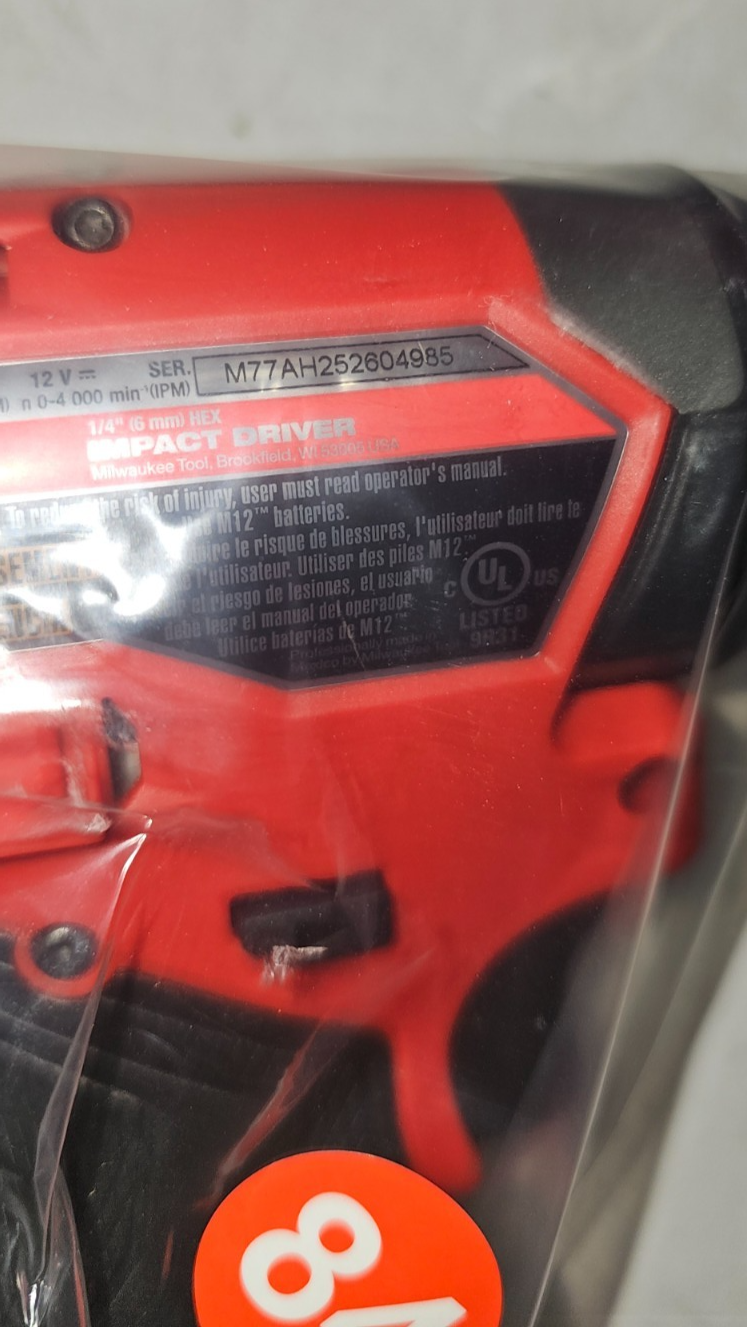 Milwaukee M12 Fuel 1/4in Hex Impact Driver  (345320) Tool Only4