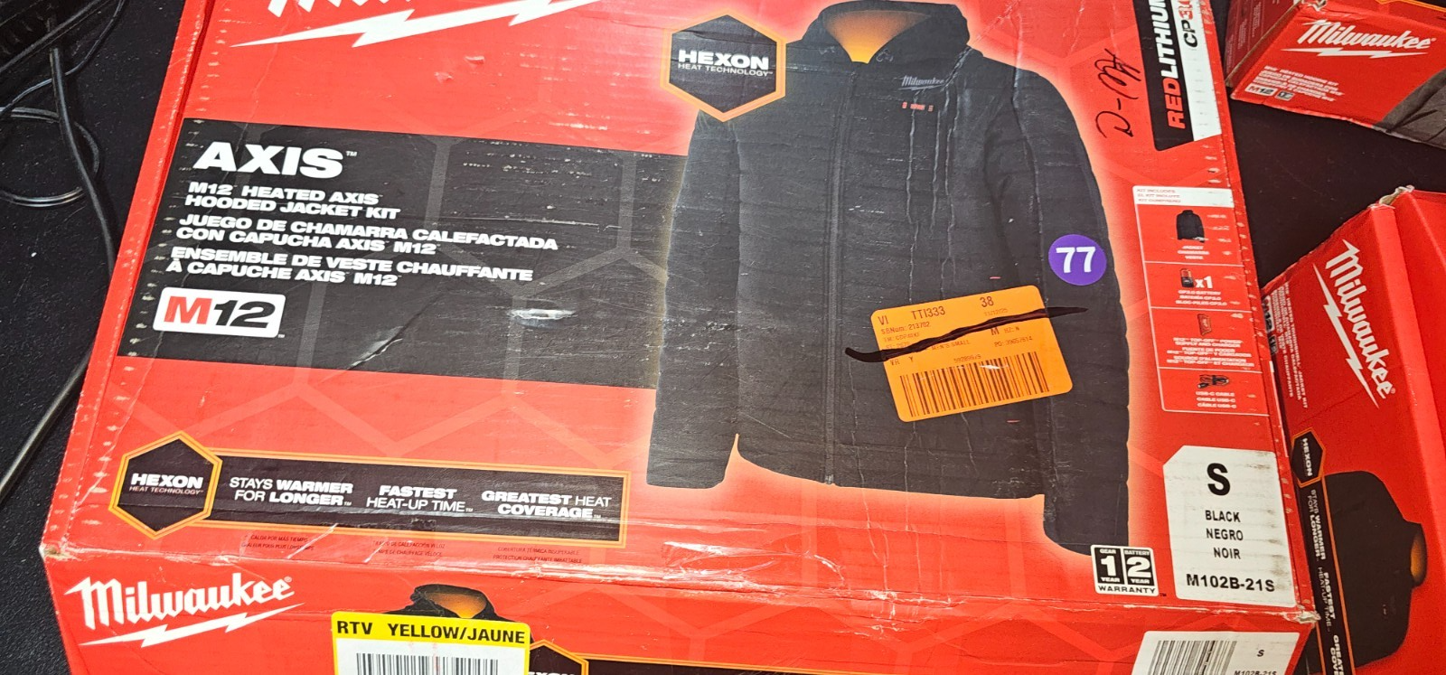 Milwaukee Men's Small M12 12V AXIS Black Heated Jacket NO BATTERY 9