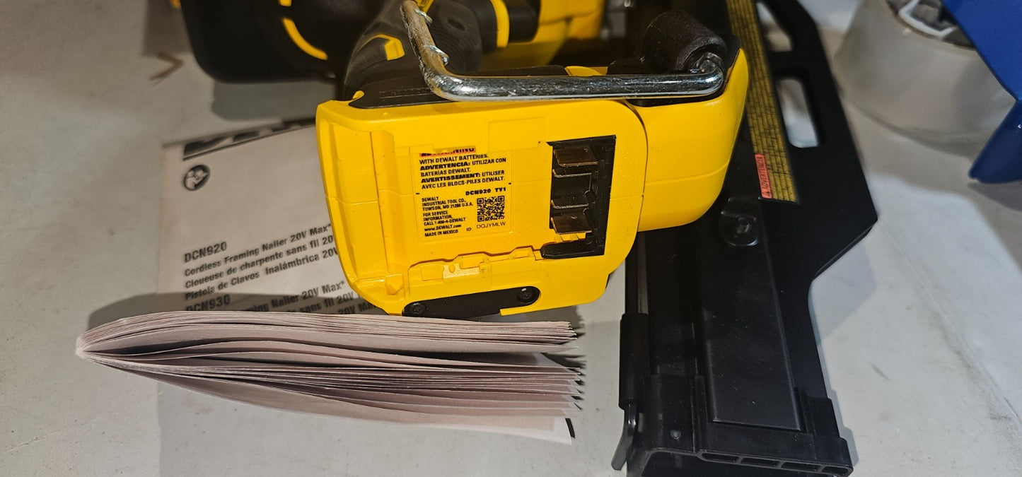 DEWALT 20V DCN920 FRAMING NAILER BARE TOOL ONLY 872