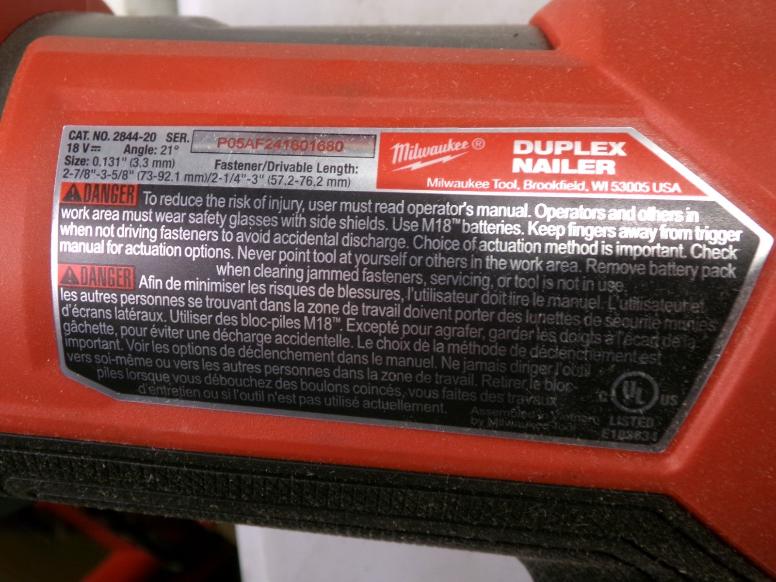 Milwaukee 284420 M18 FUEL Duplex Nailer  Tool Only3