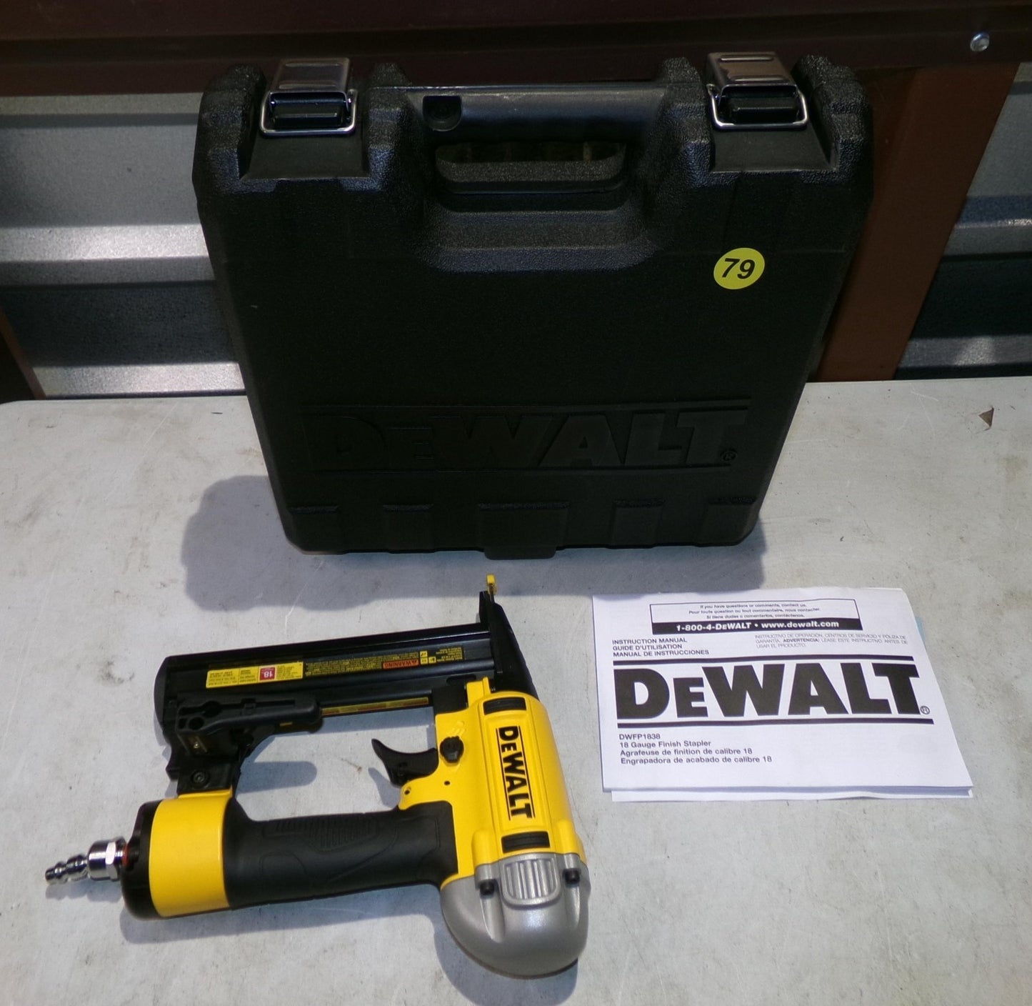 DEWALT DWFP1838 Pneumatic 18Gauge 1/4 in. Crown Corded Stapler6