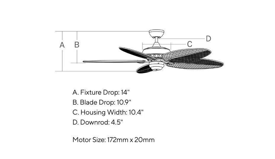 Monte Carlo 5CU52BK Cruise 52" Outdoor Matte Black Ceiling Fan w Palm Leaf Blade2