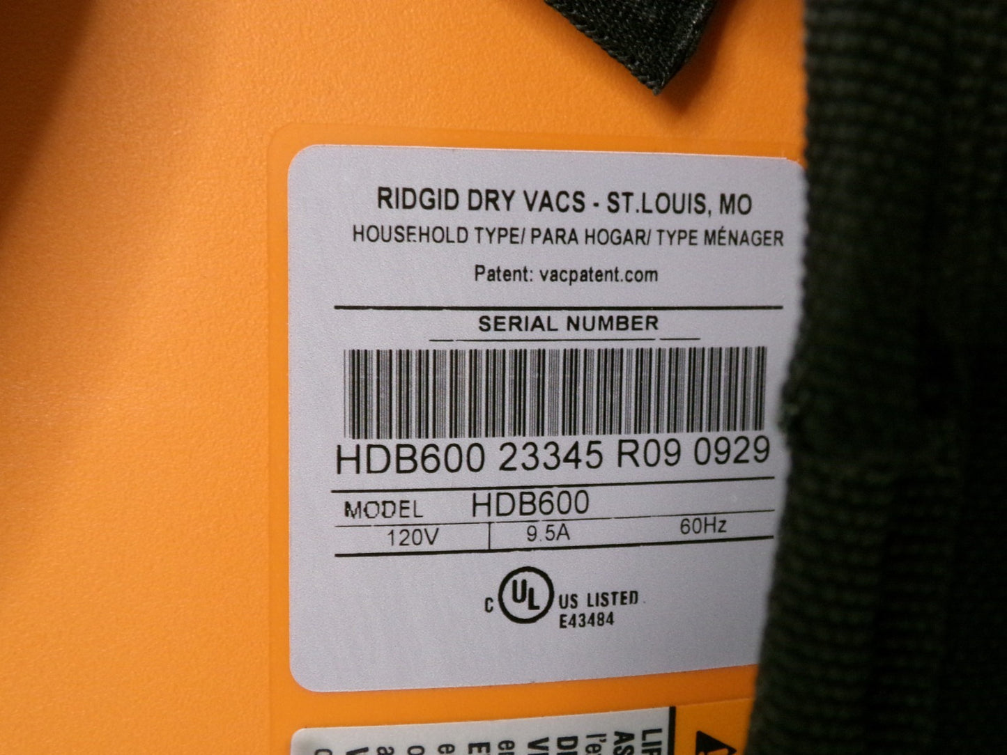 RIDGID 6 Qt. (1.5 Gal.) NXT Backpack Vacuum Cleaner HDB6005