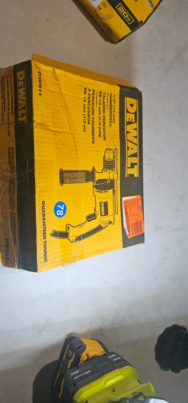 DEWALT DW511 120V 1/2" 13mm VSR Single Speed Corded HAMMER DRILL  781