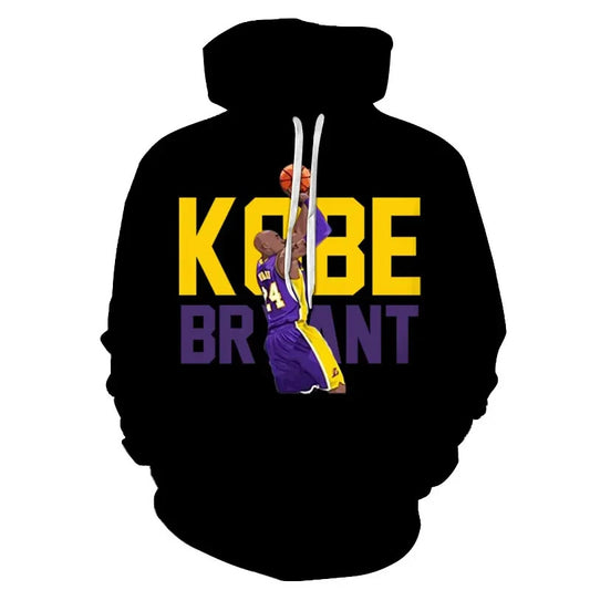 Kobe Bryant #24 Black Pullover Hoodie Image Front & Back  2XL0