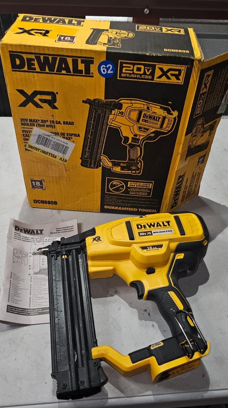 DEWALT 20V MAX* Cordless Brad Nailer, 18GA, Tool Only (DCN680) 621