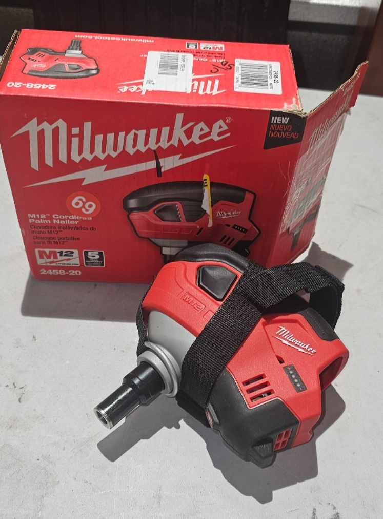 Milwaukee 245820 M12 12V Palm Nailer Tool Only1