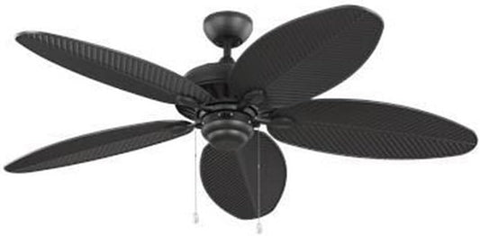 Monte Carlo 5CU52BK Cruise 52" Outdoor Matte Black Ceiling Fan w Palm Leaf Blade0