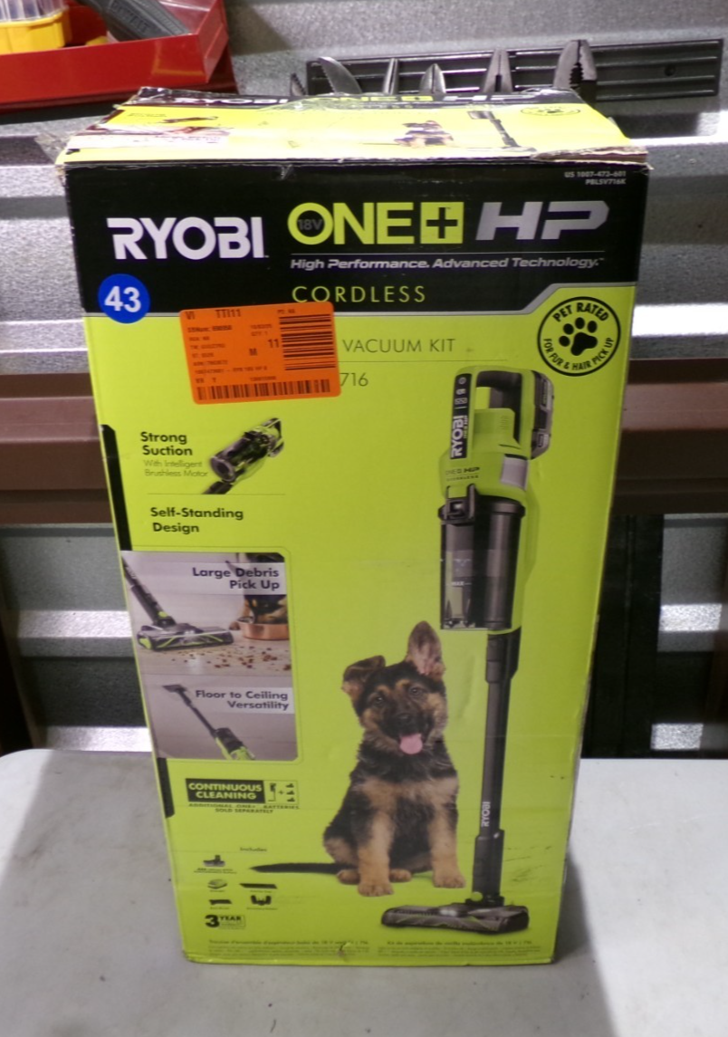 Ryobi ONE+ Yellow Stick Vacuum Cleaner (PBLSV717) with Battery and Charger1